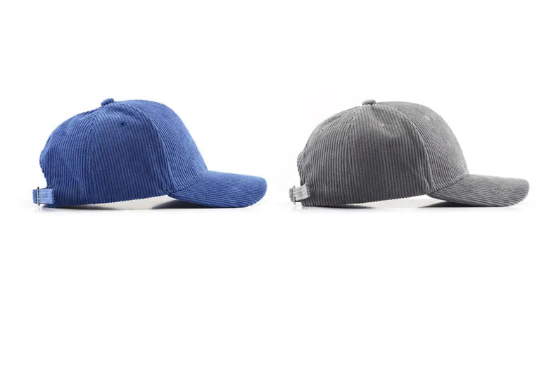 Unisex Cord Baseball Cap – Verstellbare Baumwollkappe im Retro-Stil | Warme Herbst Snapback Mütze für Damen & Herren, Freizeit & Streetwear