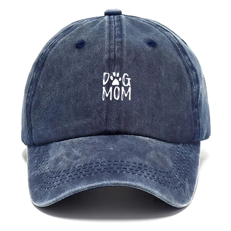 Unisex Baseball Cap „Dog Mom“ – Gewaschene Vintage Baumwollkappe | Verstellbare Trucker Mütze für Damen & Herren, Tierliebhaber & Freizeit