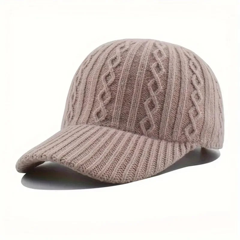 Unisex Strick-Baseball Cap – Warme Herbst & Winter Mütze | Modische Vielseitige Kappe für Damen & Herren
