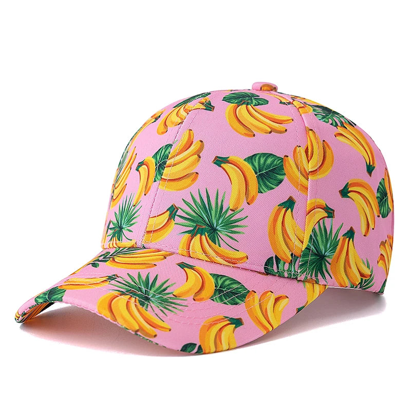 Unisex Baseball Cap mit Früchte-Print – Verstellbare Sommermütze | Atmungsaktive Sonnenkappe für Damen & Herren