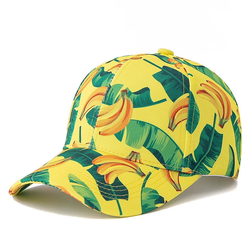 Unisex Baseball Cap mit Früchte-Print – Verstellbare Sommermütze | Atmungsaktive Sonnenkappe für Damen & Herren