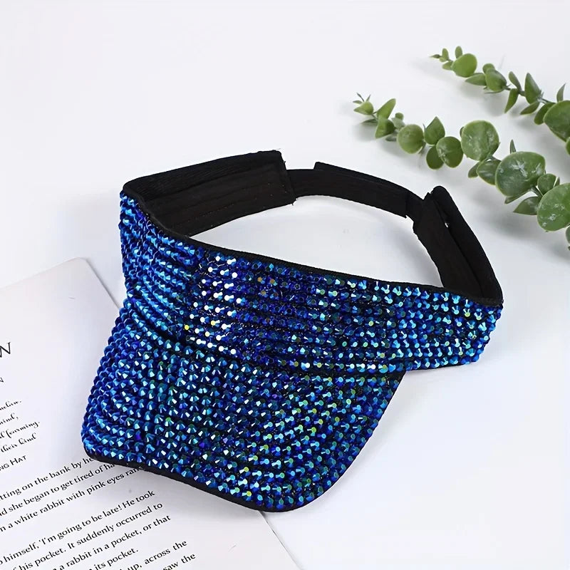 Unisex Baseball Cap mit Glitzer-Strass – Verstellbare Acryl Sonnenmütze | Funkelnde Freizeit- & Party-Kappe für Damen & Herren