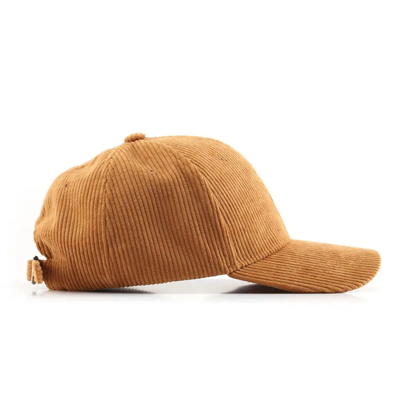 Unisex Cord Baseball Cap – Verstellbare Baumwollkappe im Retro-Stil | Warme Herbst Snapback Mütze für Damen & Herren, Freizeit & Streetwear