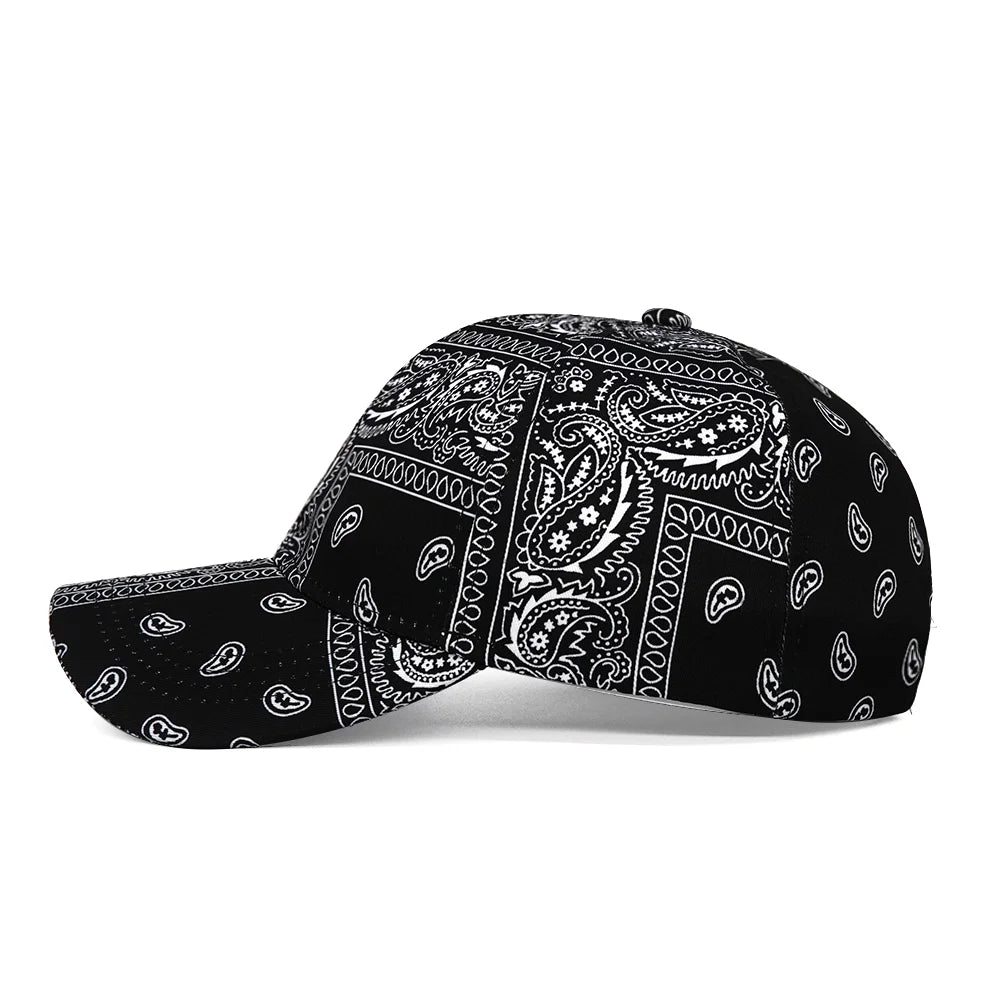 Unisex Sommer Baseball Cap mit Cashew-Blumen-Muster – Verstellbare Sonnenmütze | Hip Hop Trucker Cap für Damen & Herren