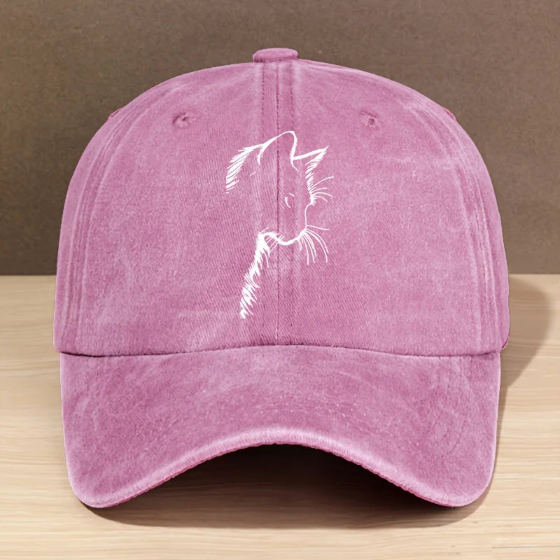Unisex Trucker Cap mit Ausgeschnittenem Katzenmuster – Atmungsaktive Mesh Baseball Cap | Outdoor Sport & Camping Sonnenmütze für Damen & Herren