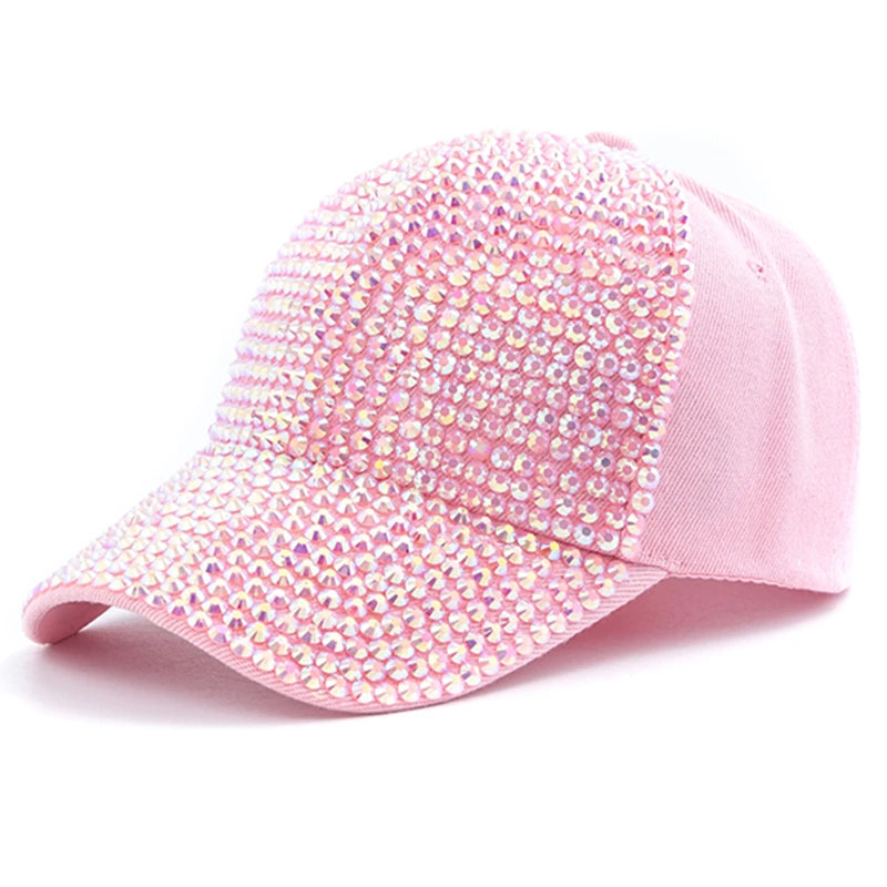 Unisex Baseball Cap mit Diamant-Applikation – Schlichte Verstellbare Mütze | Modische Streetwear & Freizeitkappe für Damen & Herren
