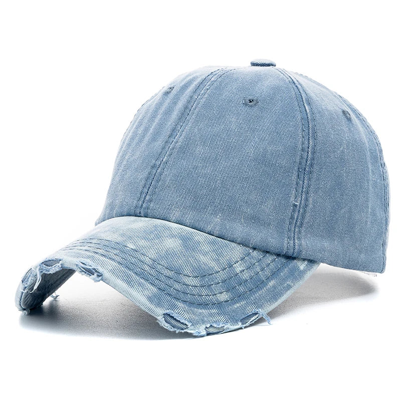 Unisex Baseball Cap aus Gewaschener Baumwolle – Einfarbige Denim Kappe | Hochwertige Verstellbare Streetwear Mütze für Damen & Herren