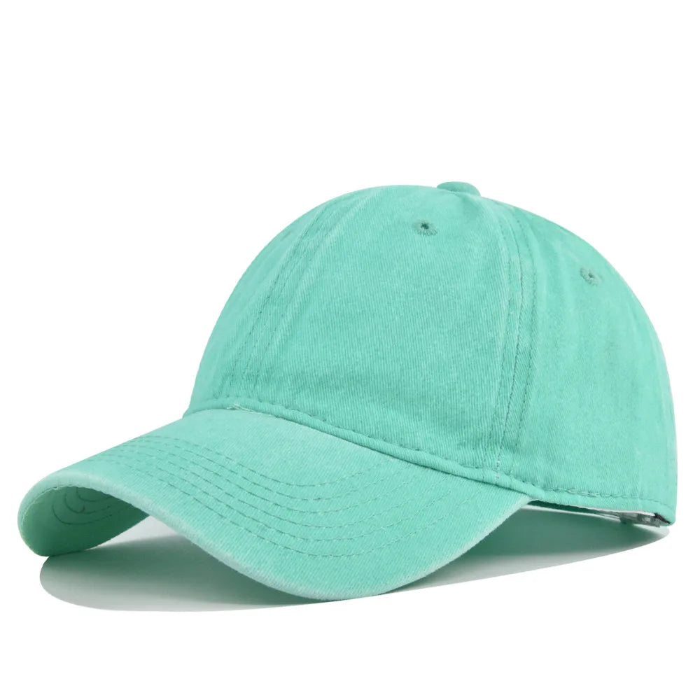 Unisex Baseball Cap aus Gewaschener Baumwolle – Verstellbare Einfarbige Snapback Mütze | Retro Y2K Hip Hop Sonnenkappe für Damen & Herren
