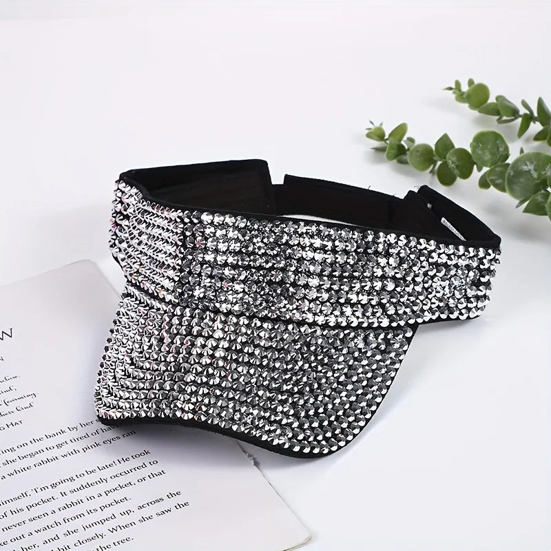 Unisex Baseball Cap mit Glitzer-Strass – Verstellbare Acryl Sonnenmütze | Funkelnde Freizeit- & Party-Kappe für Damen & Herren