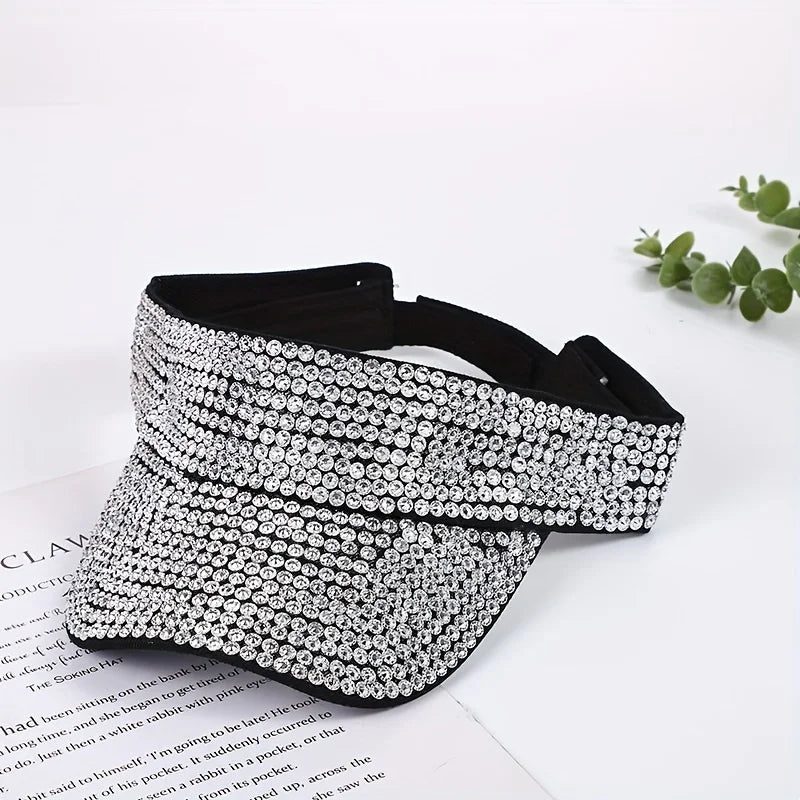 Unisex Baseball Cap mit Glitzer-Strass – Verstellbare Acryl Sonnenmütze | Funkelnde Freizeit- & Party-Kappe für Damen & Herren