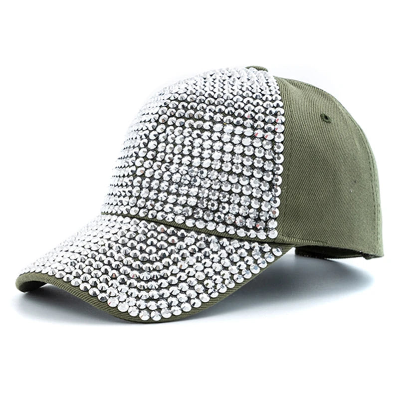 Unisex Baseball Cap mit Diamant-Applikation – Schlichte Verstellbare Mütze | Modische Streetwear & Freizeitkappe für Damen & Herren