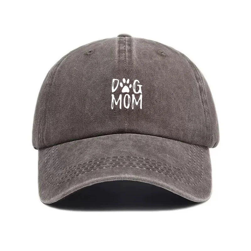 Unisex Baseball Cap „Dog Mom“ – Gewaschene Vintage Baumwollkappe | Verstellbare Trucker Mütze für Damen & Herren, Tierliebhaber & Freizeit