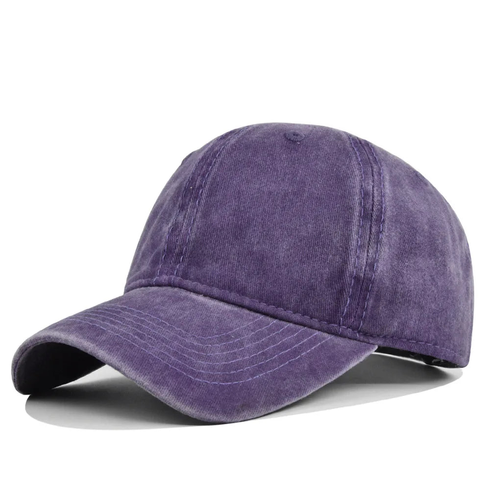 Unisex Baseball Cap aus Gewaschener Baumwolle – Verstellbare Einfarbige Snapback Mütze | Retro Y2K Hip Hop Sonnenkappe für Damen & Herren