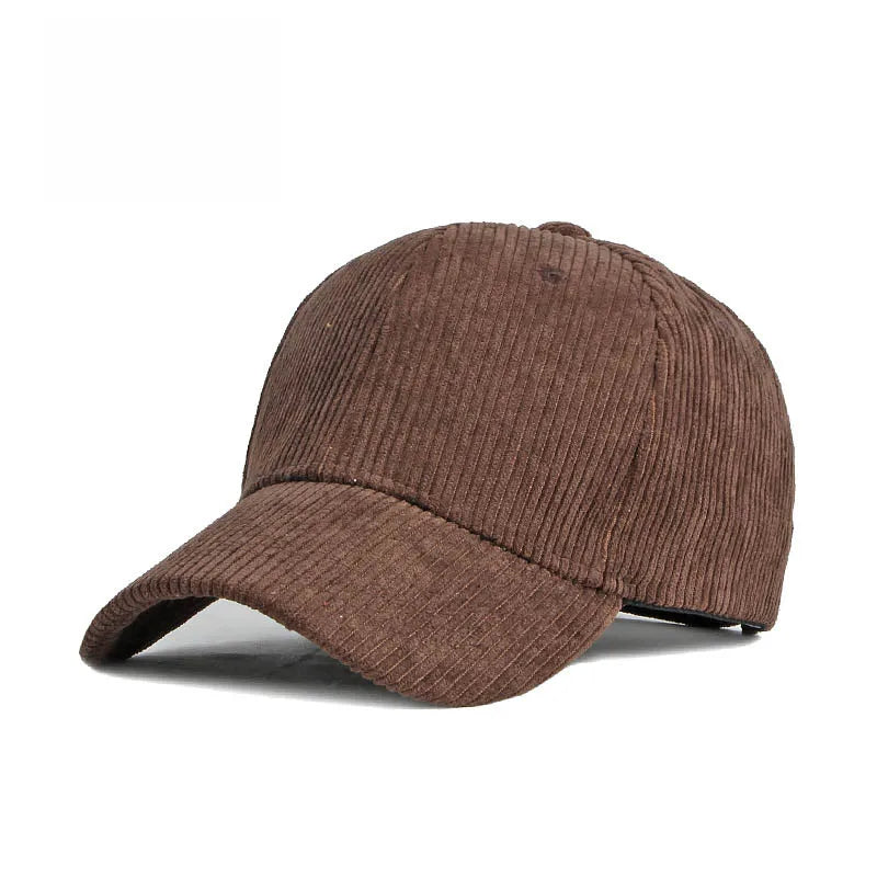 Unisex Cord Baseball Cap – Verstellbare Baumwollkappe im Retro-Stil | Warme Herbst Snapback Mütze für Damen & Herren, Freizeit & Streetwear