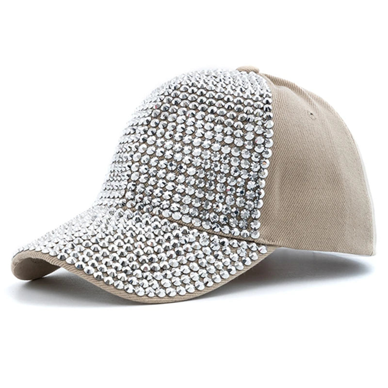 Unisex Baseball Cap mit Diamant-Applikation – Schlichte Verstellbare Mütze | Modische Streetwear & Freizeitkappe für Damen & Herren
