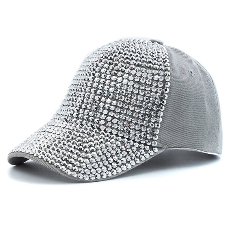 Unisex Baseball Cap mit Diamant-Applikation – Schlichte Verstellbare Mütze | Modische Streetwear & Freizeitkappe für Damen & Herren