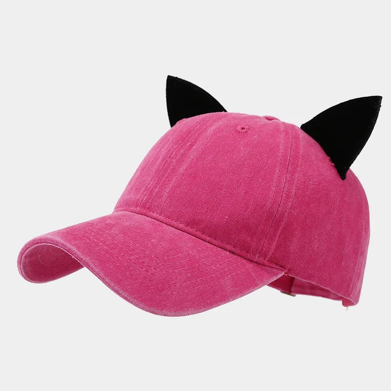 Unisex Baseball Cap mit Katzenohren – Weiche Sommermütze | Personalisierte Streetwear & Hip Hop Cap für Damen & Herren