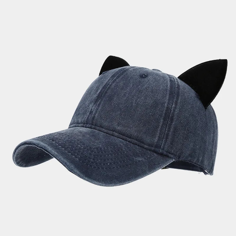 Unisex Baseball Cap mit Katzenohren – Weiche Sommermütze | Personalisierte Streetwear & Hip Hop Cap für Damen & Herren