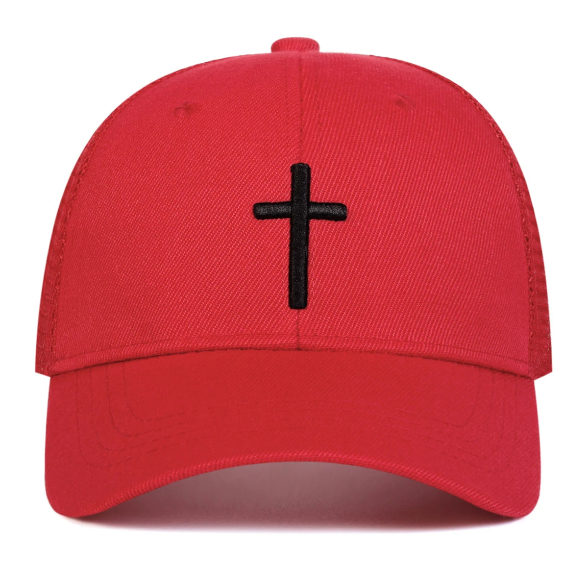 Unisex Mesh Baseball Cap mit Kreuz-Stickerei – Verstellbare Hip Hop Kappe | Atmungsaktive Sonnenmütze für Frühling & Sommer
