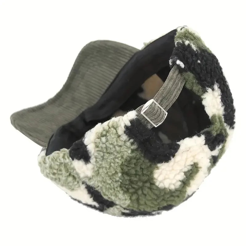Unisex Cord-Mütze mit Camouflage-Feder-Muster – Trendy Baseball Cap für Outdoor & Freizeit | Stilvolles Geschenk für Sie & Ihn
