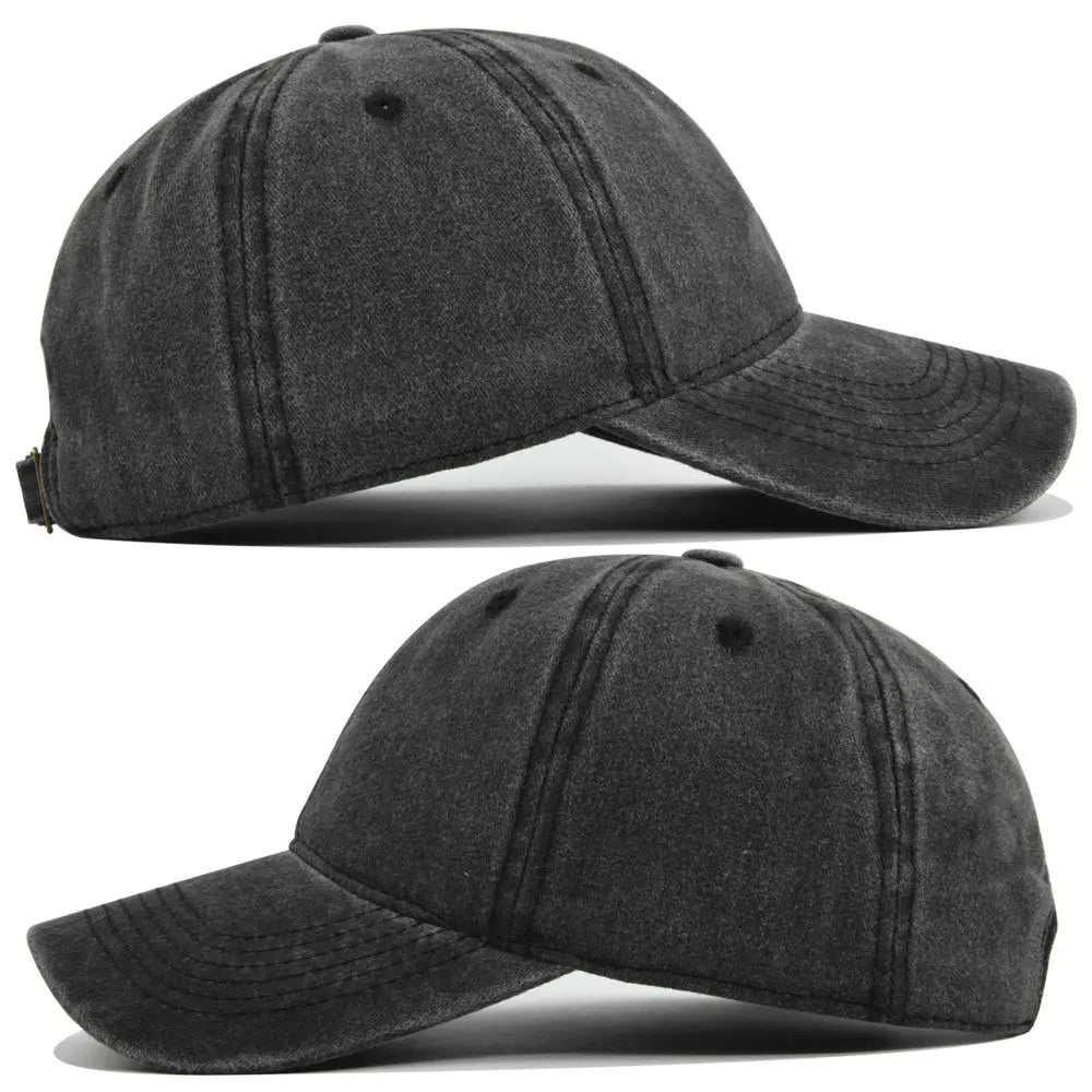 Unisex Baseball Cap aus Gewaschener Baumwolle – Verstellbare Einfarbige Snapback Mütze | Retro Y2K Hip Hop Sonnenkappe für Damen & Herren