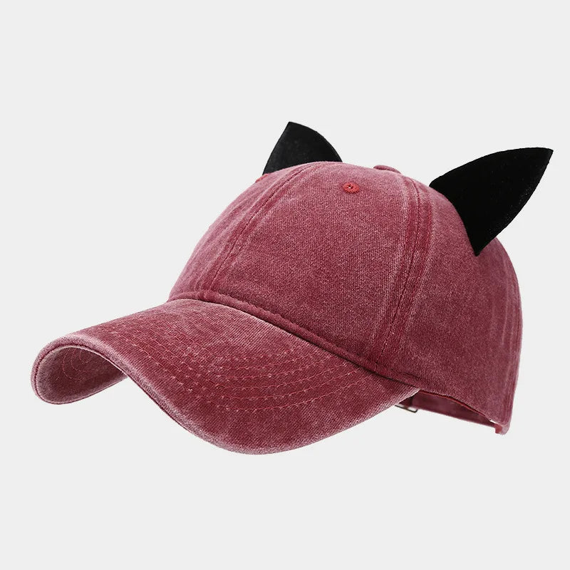 Unisex Baseball Cap mit Katzenohren – Weiche Sommermütze | Personalisierte Streetwear & Hip Hop Cap für Damen & Herren