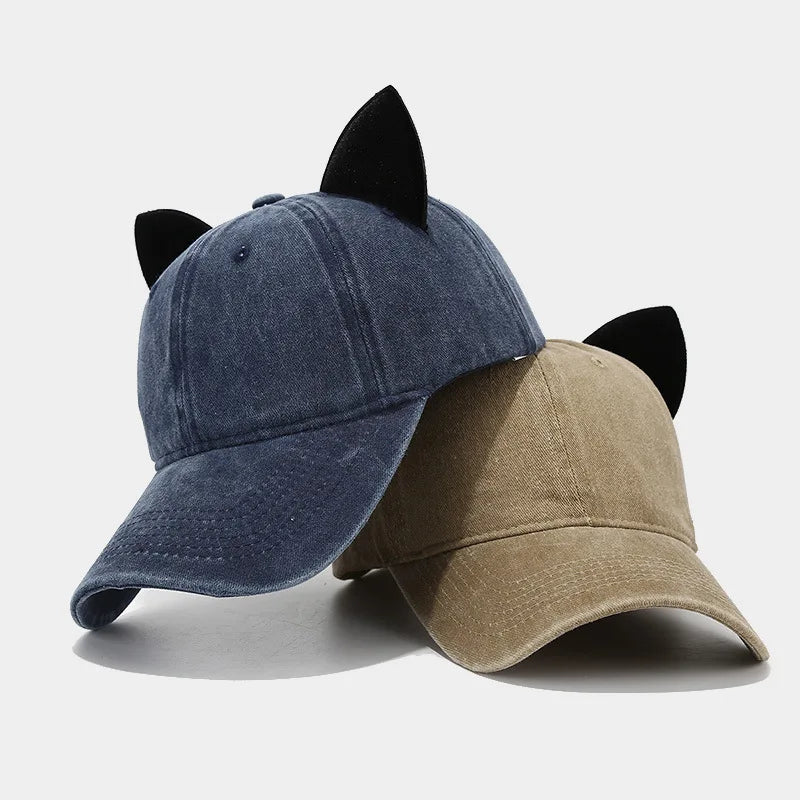 Unisex Baseball Cap mit Katzenohren – Weiche Sommermütze | Personalisierte Streetwear & Hip Hop Cap für Damen & Herren