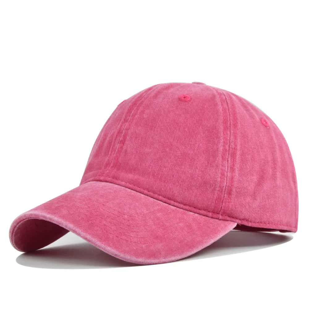 Unisex Baseball Cap aus Gewaschener Baumwolle – Verstellbare Einfarbige Snapback Mütze | Retro Y2K Hip Hop Sonnenkappe für Damen & Herren