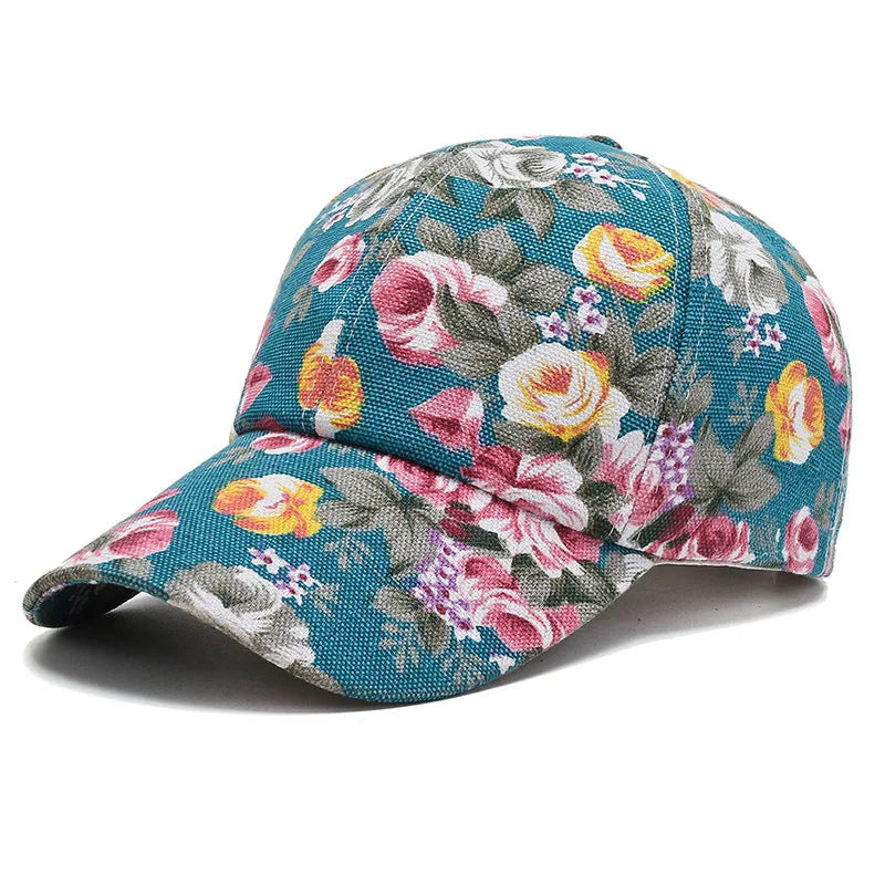 Unisex Trucker Cap mit Blumenmuster – Verstellbare Sommermütze | Modische Streetwear Baseball Cap für Damen & Herren