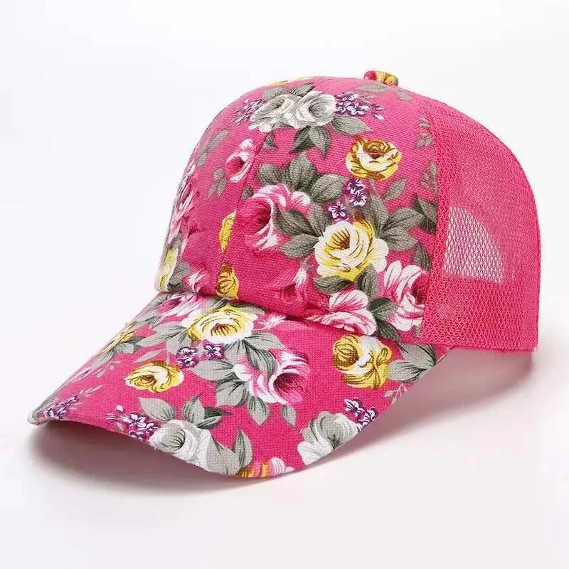 Unisex Trucker Cap mit Blumenmuster – Verstellbare Sommermütze | Modische Streetwear Baseball Cap für Damen & Herren