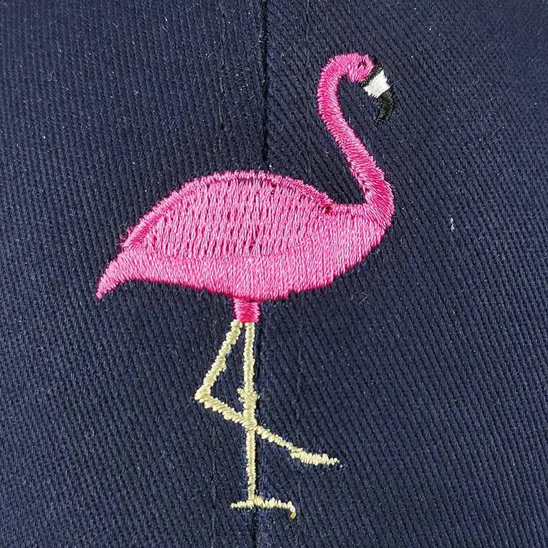 Unisex Baseball Cap mit Flamingo-Stickerei – Verstellbare Einfarbige Snapback Mütze | Sommer Sonnenkappe für Damen & Herren