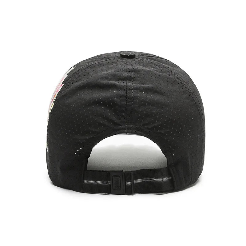 Unisex Schnell Trocknende Baseball Cap mit Blumenmuster – Leichte Chinesische Stil Sonnenkappe | Sommer Outdoor Hut für Damen & Herren