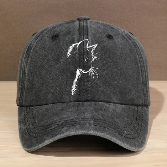 Unisex Trucker Cap mit Ausgeschnittenem Katzenmuster – Atmungsaktive Mesh Baseball Cap | Outdoor Sport & Camping Sonnenmütze für Damen & Herren