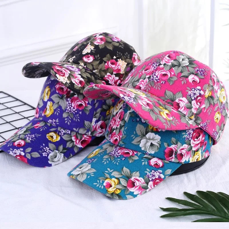 Unisex Trucker Cap mit Blumenmuster – Verstellbare Sommermütze | Modische Streetwear Baseball Cap für Damen & Herren