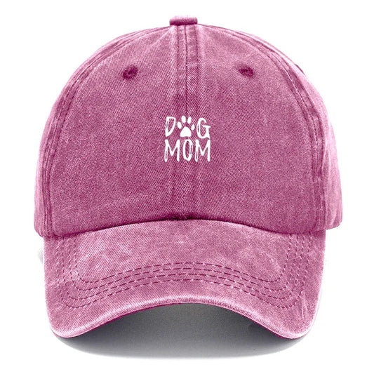 Unisex Baseball Cap „Dog Mom“ – Gewaschene Vintage Baumwollkappe | Verstellbare Trucker Mütze für Damen & Herren, Tierliebhaber & Freizeit