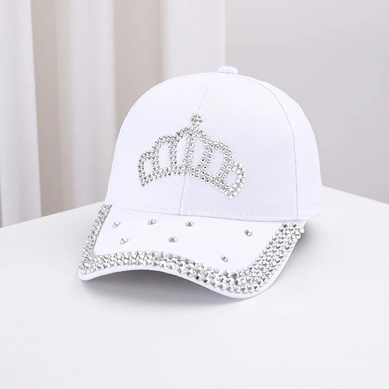 Unisex Baseball Cap mit Strass-Krone – Verstellbare Sommermütze | Modische Sonnenkappe für Damen & Herren