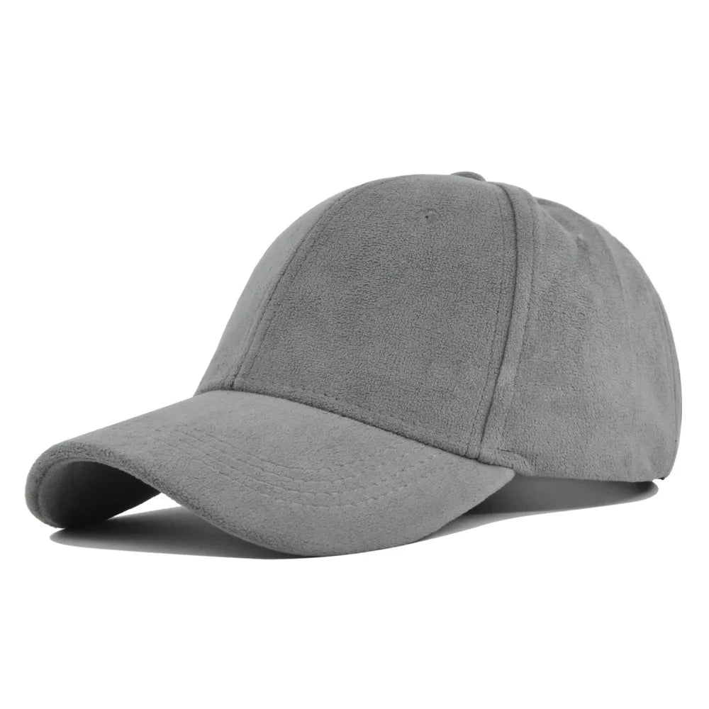 Unisex Baseball Cap aus Wildlederoptik – Verstellbare Retro Snapback Mütze | Modische Streetwear Kappe mit Kunstfell für Damen & Herren