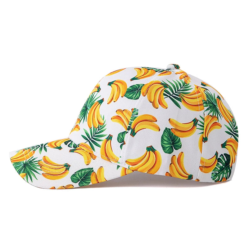 Unisex Baseball Cap mit Früchte-Print – Verstellbare Sommermütze | Atmungsaktive Sonnenkappe für Damen & Herren