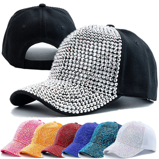 Unisex Baseball Cap mit Diamant-Applikation – Schlichte Verstellbare Mütze | Modische Streetwear & Freizeitkappe für Damen & Herren