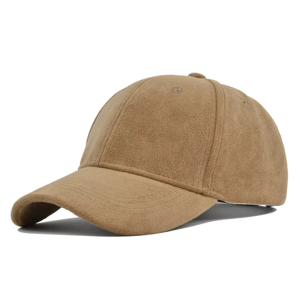 Unisex Baseball Cap aus Wildlederoptik – Verstellbare Retro Snapback Mütze | Modische Streetwear Kappe mit Kunstfell für Damen & Herren