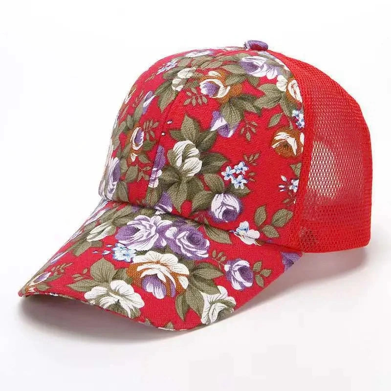 Unisex Trucker Cap mit Blumenmuster – Verstellbare Sommermütze | Modische Streetwear Baseball Cap für Damen & Herren