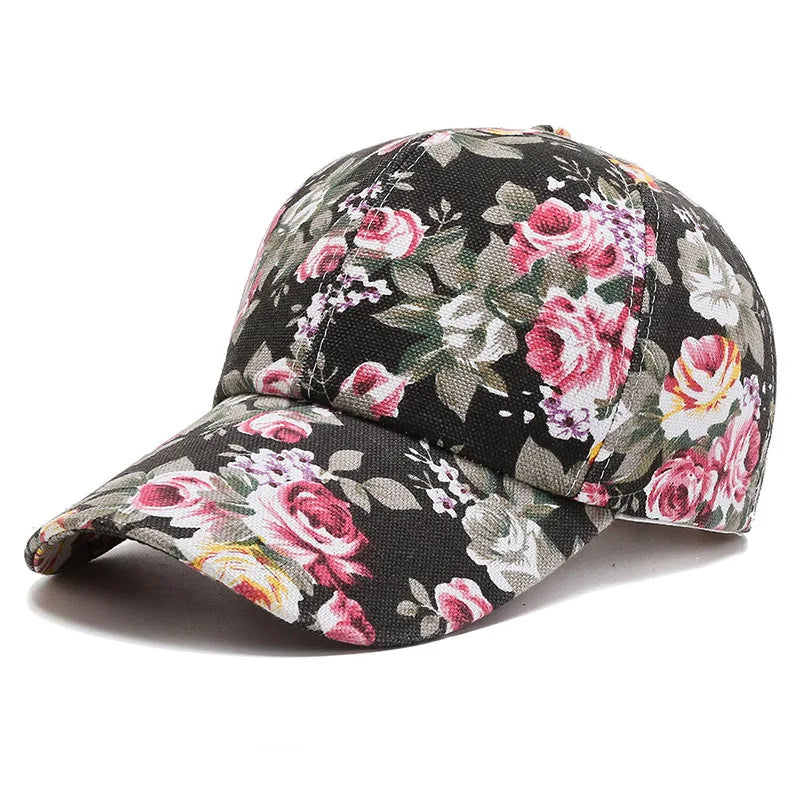 Unisex Trucker Cap mit Blumenmuster – Verstellbare Sommermütze | Modische Streetwear Baseball Cap für Damen & Herren