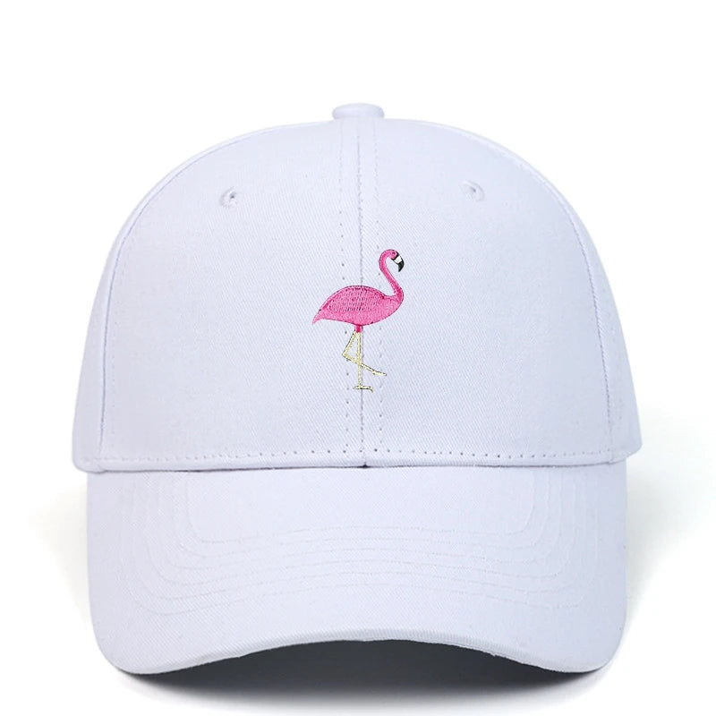 Unisex Baseball Cap mit Flamingo-Stickerei – Verstellbare Einfarbige Snapback Mütze | Sommer Sonnenkappe für Damen & Herren