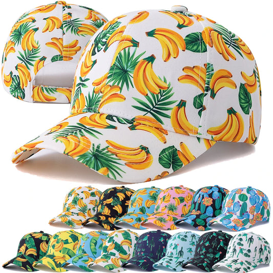 Unisex Baseball Cap mit Früchte-Print – Verstellbare Sommermütze | Atmungsaktive Sonnenkappe für Damen & Herren