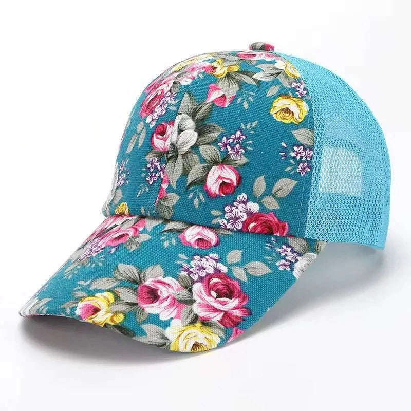 Unisex Trucker Cap mit Blumenmuster – Verstellbare Sommermütze | Modische Streetwear Baseball Cap für Damen & Herren