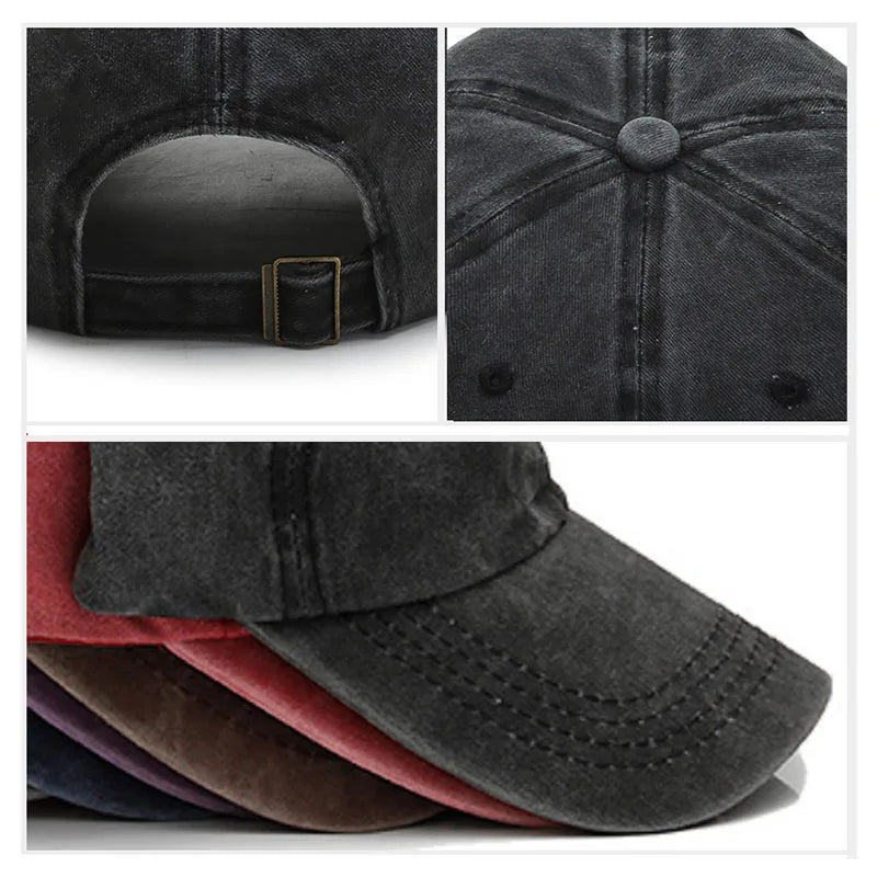 Unisex Baseball Cap mit Pferde-Stickerei – Gewaschene Baumwollkappe im Vintage-Stil | Verstellbare Freizeit- & Golfmütze für Damen & Herren