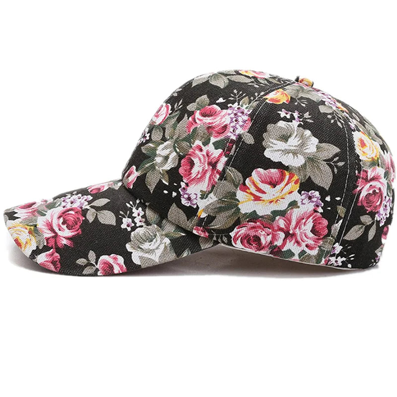 Unisex Trucker Cap mit Blumenmuster – Verstellbare Sommermütze | Modische Streetwear Baseball Cap für Damen & Herren