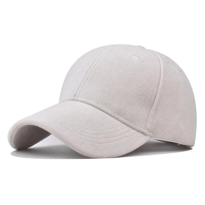 Unisex Baseball Cap aus Wildlederoptik – Verstellbare Retro Snapback Mütze | Modische Streetwear Kappe mit Kunstfell für Damen & Herren