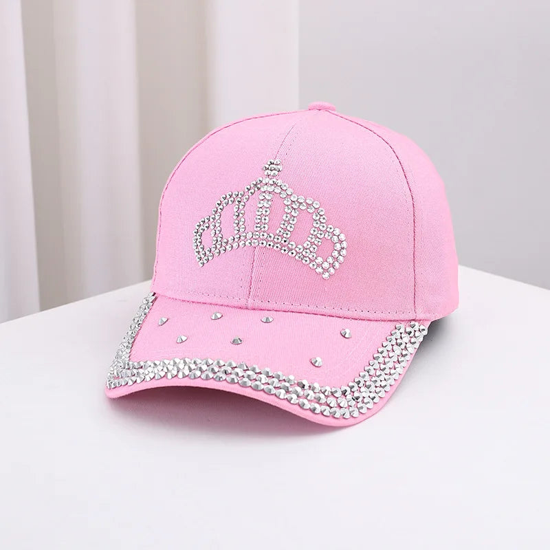 Unisex Baseball Cap mit Strass-Krone – Verstellbare Sommermütze | Modische Sonnenkappe für Damen & Herren