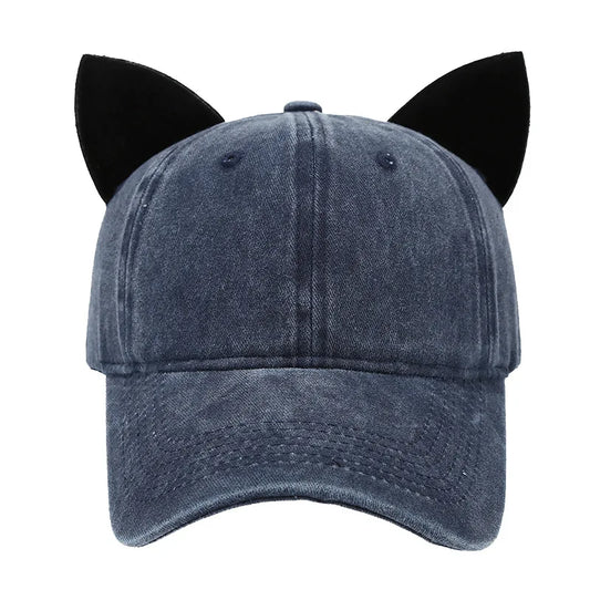 Unisex Baseball Cap mit Katzenohren – Weiche Sommermütze | Personalisierte Streetwear & Hip Hop Cap für Damen & Herren